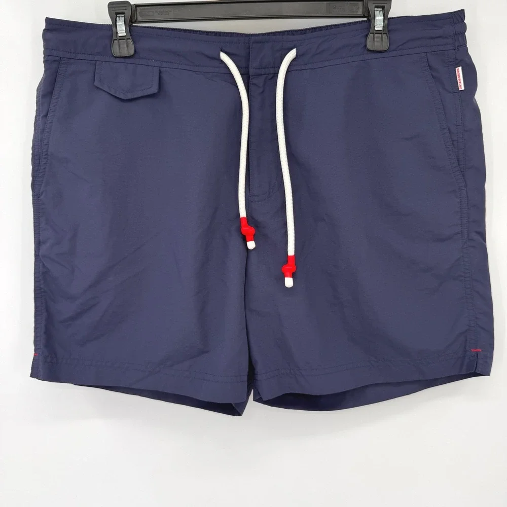 Orlebar Brown Swim Shorts Men 36 Navy Bulldog Sport Drawstring Mesh 6